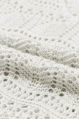 White V Neck Hollow Out Knitted Vest