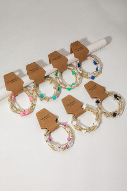 White Cross Beaded Bracelet Set