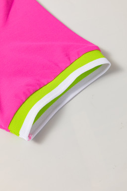 Rose Red Pop of Color Neckline T-shirt Dress