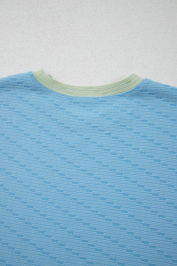 Beau Blue Colorblock Cap Sleeve Top and Shorts Set