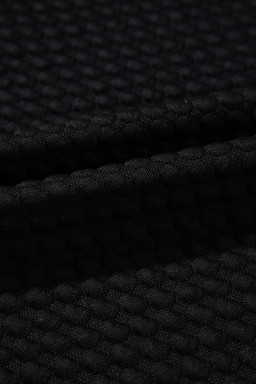 Black Textured Cap Sleeve T Shirt Shift Mini Dress