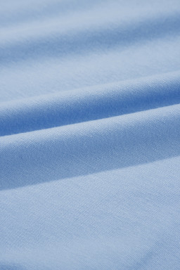 Sky Blue Solid Color Pocket Raw Edge Babydoll Dress