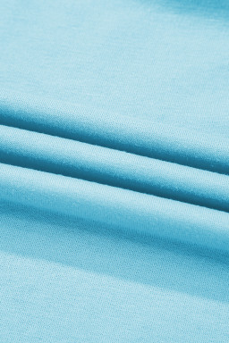 Turquoise Colorblock Edge Drop Shoulder T Shirt and Skort 2Pcs Set