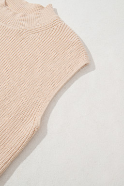 Oatmeal Cowboy Graphic High Neck Short Sleeve Knit Top