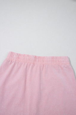 Light Pink Mineral Wash Sleeveless Top and Split Skort Set