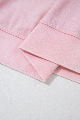 Light Pink Mineral Wash Sleeveless Top and Split Skort Set