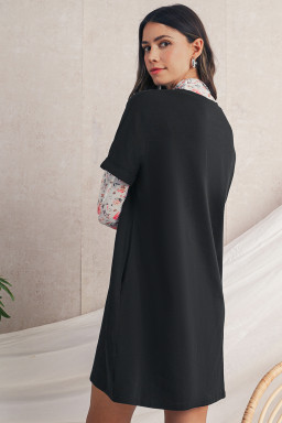 Black Nashville Guitar Print Mini T-Shirt Dress