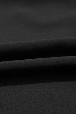 Black V Neck Bow Detail Puff Sleeve Blouse