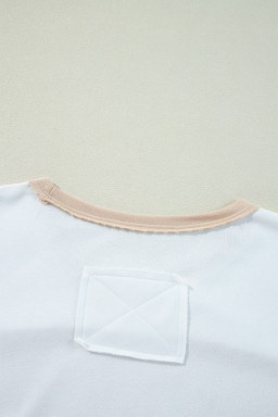 Multicolour Colorblock Patchwork Side Split Tunic T Shirt