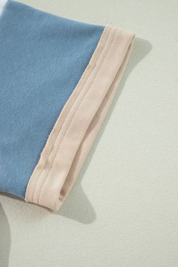 Multicolour Colorblock Patchwork Side Split Tunic T Shirt