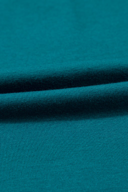 Blue Sapphire Solid Color Stitching Detail Round Neck Tank Top