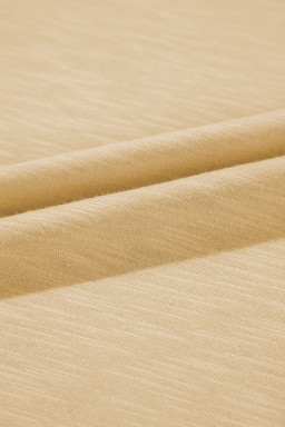 Tan Contrast Trim Round Neck Tank Top