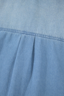 Beau Blue Washed Raw Hem Denim Shirt Dress