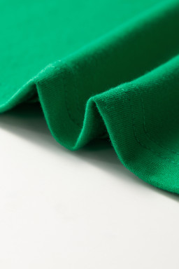 Bright Green Solid Color Basic Crew Neck Tee