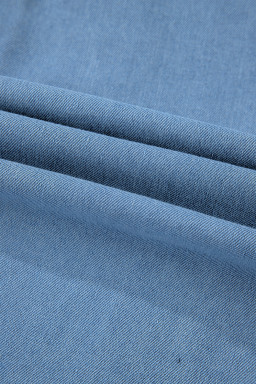 Beau Blue Washed Raw Hem Denim Shirt Dress