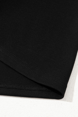 Black Crisscross V Neck Flutter Sleeve T Shirt