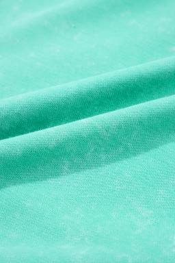 Sea Green Drawstring Waist Backless Short Sleeve Romper