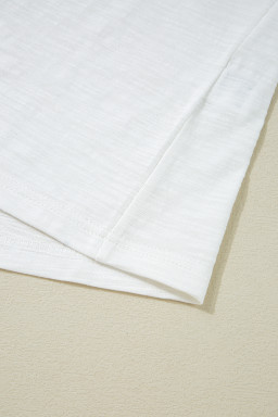 White Floral Lace Eyelet Patched Butterfly Sleeve Blouse