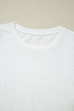 White Floral Lace Eyelet Patched Butterfly Sleeve Blouse