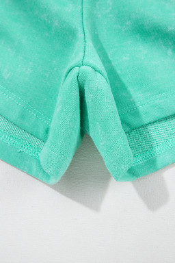 Sea Green Drawstring Waist Backless Short Sleeve Romper