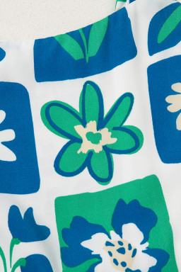 Multicolour Boho Floral Checkered Maxi Dress