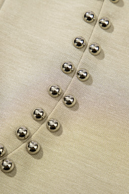 Sage Green Studded Cap Sleeve Round Neck T Shirt
