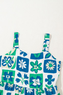 Multicolour Boho Floral Checkered Maxi Dress