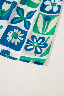 Multicolour Boho Floral Checkered Maxi Dress