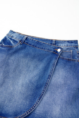 Ashleigh Blue Wrapped Crossed Waist Denim Mini Skirt