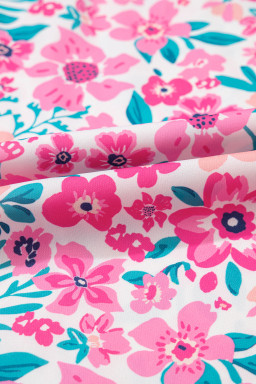 White Plus Size Floral Print Ruffle Short Sleeve Flare Dress