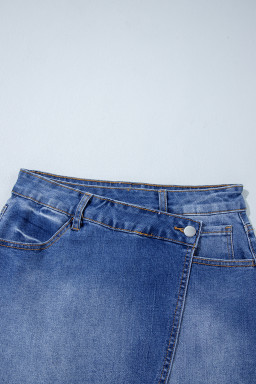 Ashleigh Blue Wrapped Crossed Waist Denim Mini Skirt