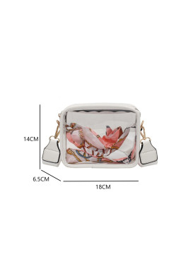 White PU Leather Strap Clear PVC Crossbody Bag