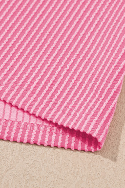 Sachet Pink Colorblock Patchwork Corded Pants Set