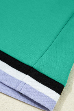 Mint Green Contrast Trim V Neck Sleeveless Mini Dress