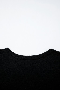 Black Bow Pattern Short Sleeve Knit Top