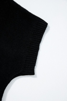 Black Bow Pattern Short Sleeve Knit Top