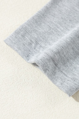 Light Grey Split Long Cardigan and Skinny Pants Loungewear Set