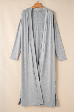 Light Grey Split Long Cardigan and Skinny Pants Loungewear Set