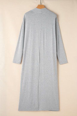 Light Grey Split Long Cardigan and Skinny Pants Loungewear Set