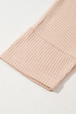 Light French Beige Cactus Graphic Waffle Half Sleeve Tee and Shorts Set