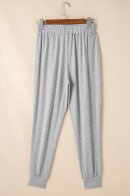 Light Grey Split Long Cardigan and Skinny Pants Loungewear Set