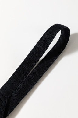 Black Acid Wash Buttoned Cropped Denim Cami Top