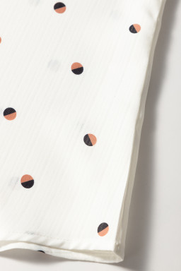 White Polka Dot Print V Neck Sleeveless Shirt