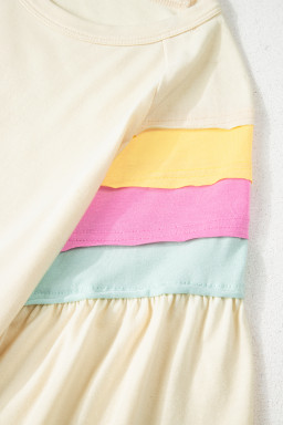 White Colorblock Short Sleeve Round Neck T-Shirt