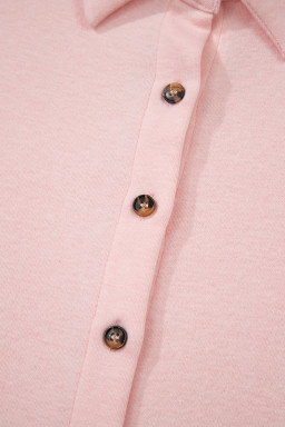 Light Pink Shirred Hem Crop Tank Top Loose Shorts Cardigan 3 Piece Pajama Set