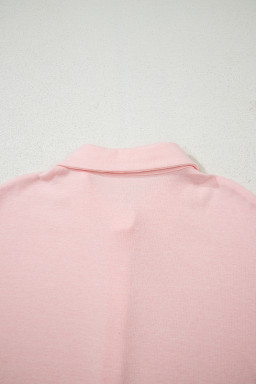 Light Pink Shirred Hem Crop Tank Top Loose Shorts Cardigan 3 Piece Pajama Set