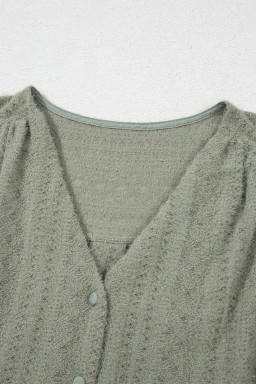 Laurel Green Flutter Sleeve V Neck Shirt