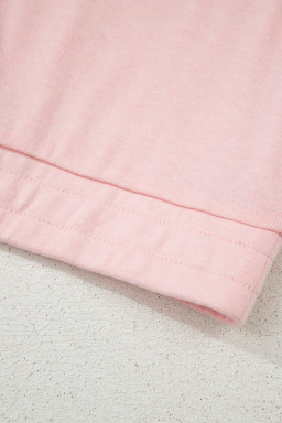 Light Pink Shirred Hem Crop Tank Top Loose Shorts Cardigan 3 Piece Pajama Set