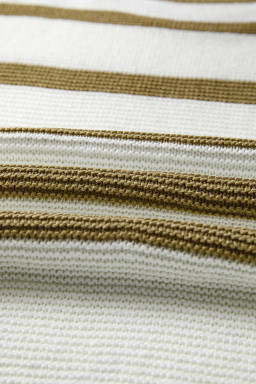 Khaki Stripe Side Tie Loose Knitted Top