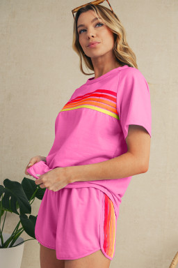 Bonbon Colorful Striped Casual Tee